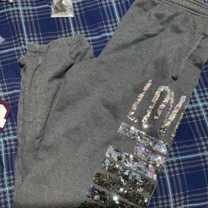 Vs pink bling joggers small